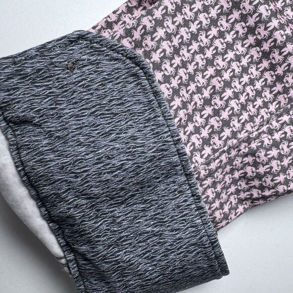 Brooklyn Brigade Shirt Mens Medium Gray Pink Crab Print Cotton Nautical Coastal - Picture 11 of 16